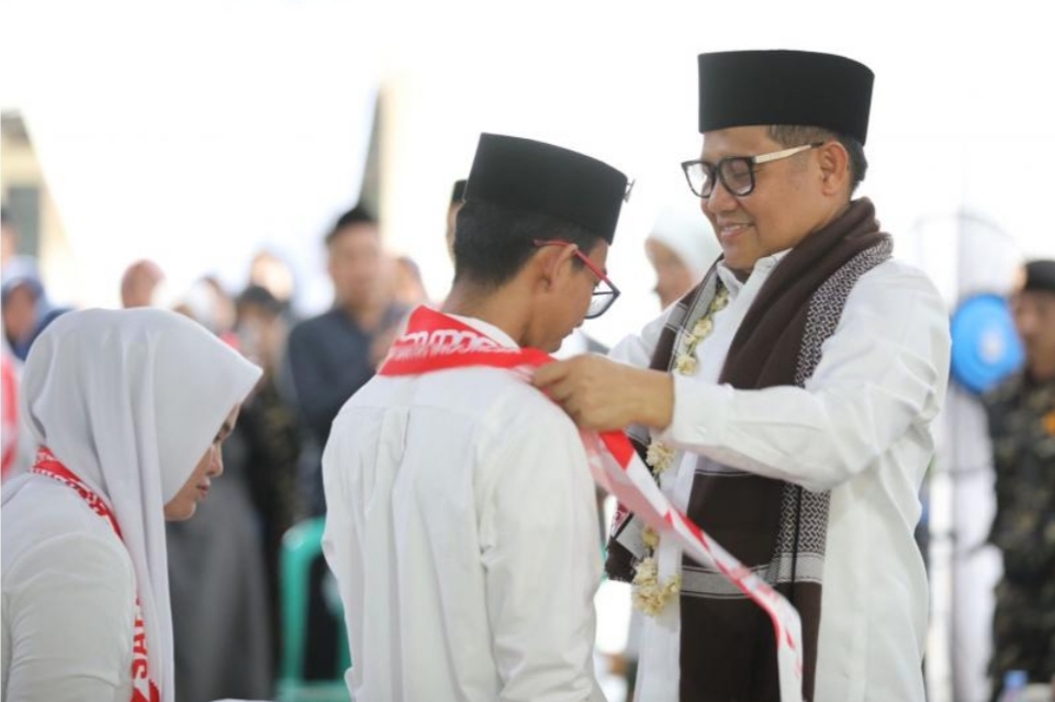 Muhaimin Iskandar beri motivasi santri saat safari HSN 2022 di Padeglang, Provinsi Banten