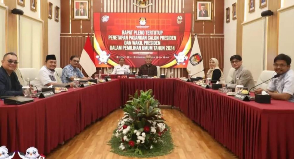 Sidang pleno KPU RI penetapan pasangan Calon Presiden dan Wakil Presiden Pemilu 2024. Ist