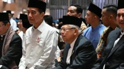 Presiden Joko Widodo dan Wapres Ma'ruf Amin melaksanakan sholat Idul Fitri 1445 H di masjid Istiqlal (10/4)